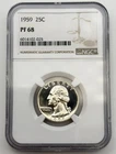 1959 Washington Silver Proof Quarter 25C NGC PF68 PR68 US 90% Coin BM1