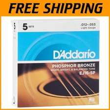 D'Addario EJ16-5P 6-String Set, Light Gauge, Phosphor Bronze