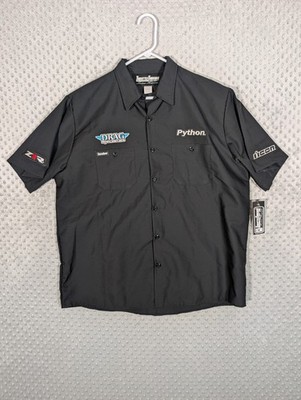 Throttle Threads Drag Specialties Shirt Mens XL Short Sleeve Button Mechanic NEW