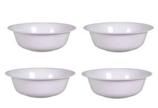 4-X PACK Sturdy white Plastic Cereal Bowls 6.5" Wide BPA FREE Movie Night Soup