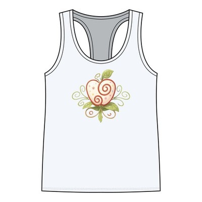 Copy of Swirled Heart Floral design Tank Top | Racerback