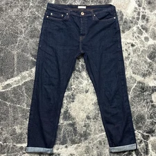 The Unbranded Brand Selvedge Jeans Mens 35x30 (measured) Tapered UB222 Dark Wash