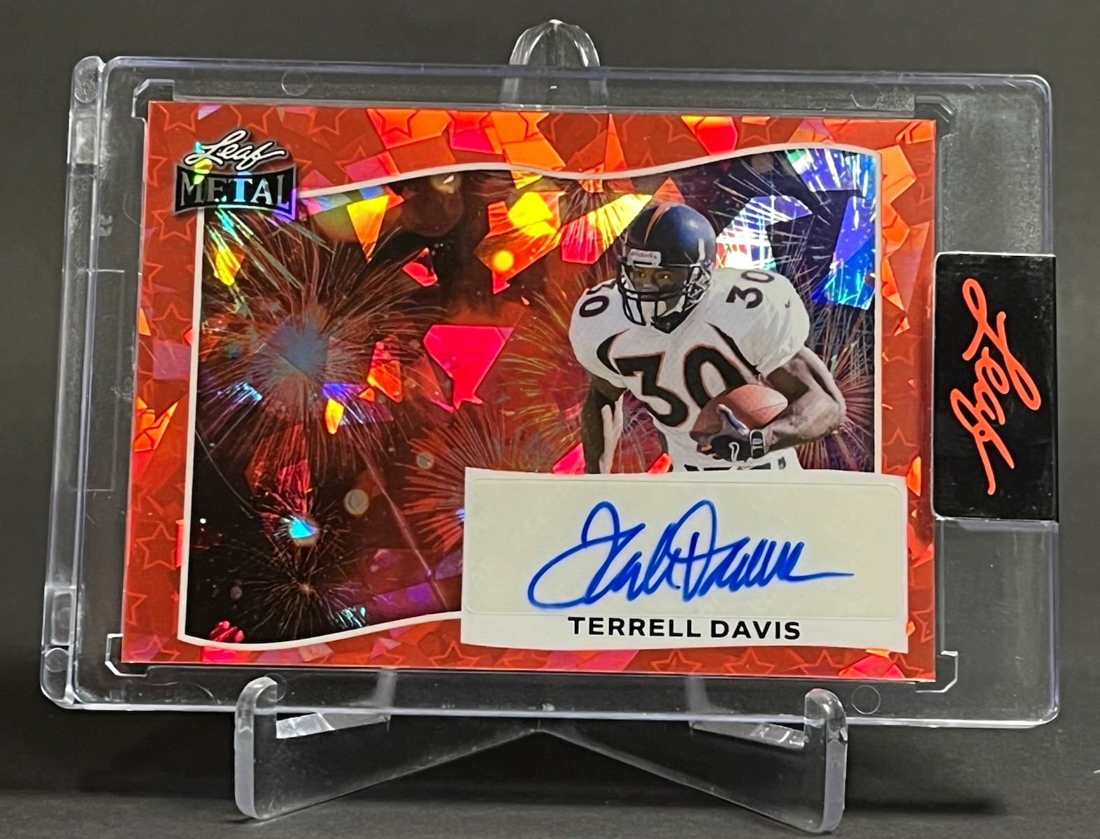 2025 Leaf Metal Terrell Davis Fireworks Auto /2 #BA-TD1 (AU) Broncos NFL