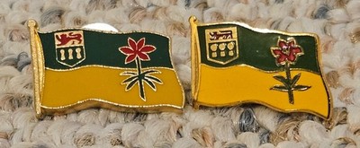 Sakatchewan Flag w/ Tiger Lily Pin Set of 2