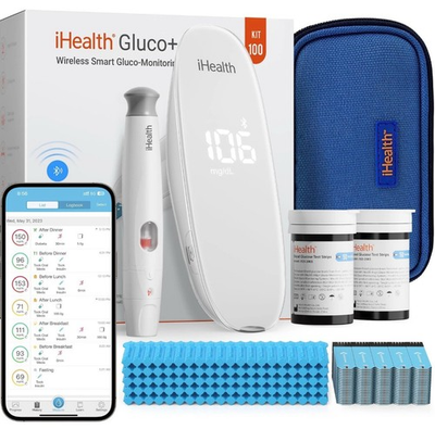 #ad iHealth Gluco Wireless Smart Blood Glucose Monitor Kit with Free App 100 Kit $29.99