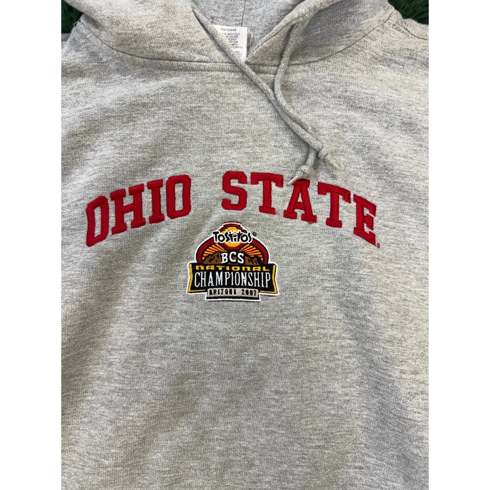 Ohio State BCS Championship Game 2007 Fiesta Bowl Gris XL Sudadera NCAA Unisex Foto 3 de 4