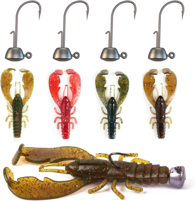 #ad Ned Rig Baits Kit Soft Plastic Worms amp; Crawfish for Bass Fishing $32.17