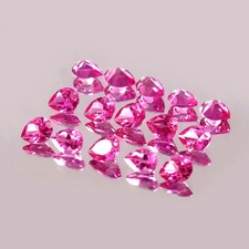 40 Pcs Natural Pink Sapphire Faceted Certified Loose Gemstone Pear Cut Lot
