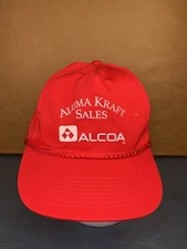 Vintage Aluma Kraft Sales Alcoa Roofing Siding Manufacturing Red Snapback Hat