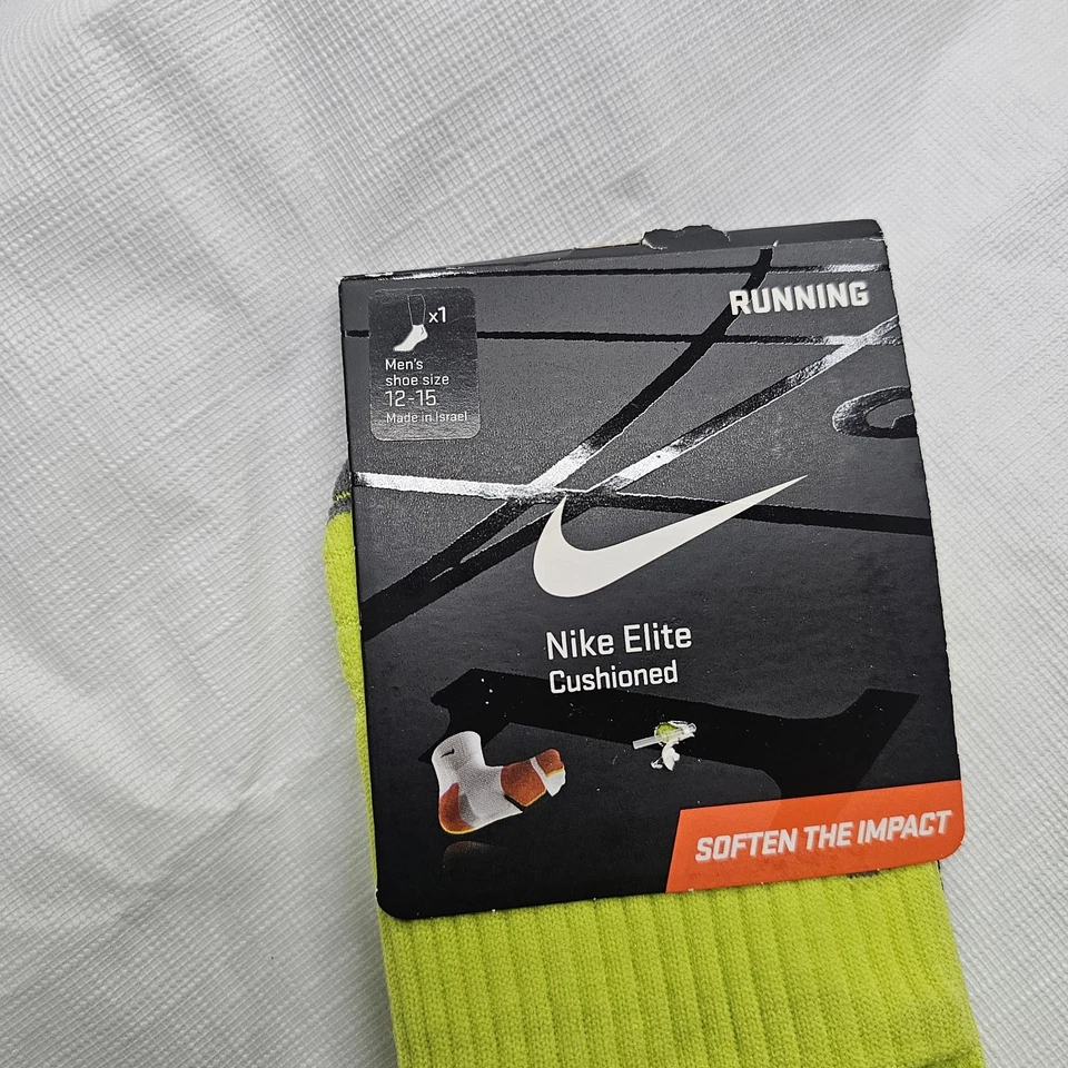 New Nike Elite Cushioned Running Socks Men’s XL SX4539 - 344 (2011) - Image 2 of 4