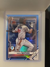 2021 Bowman 1st Edition - Drew Waters #BFE-81 Blue Foil /150 (RC)