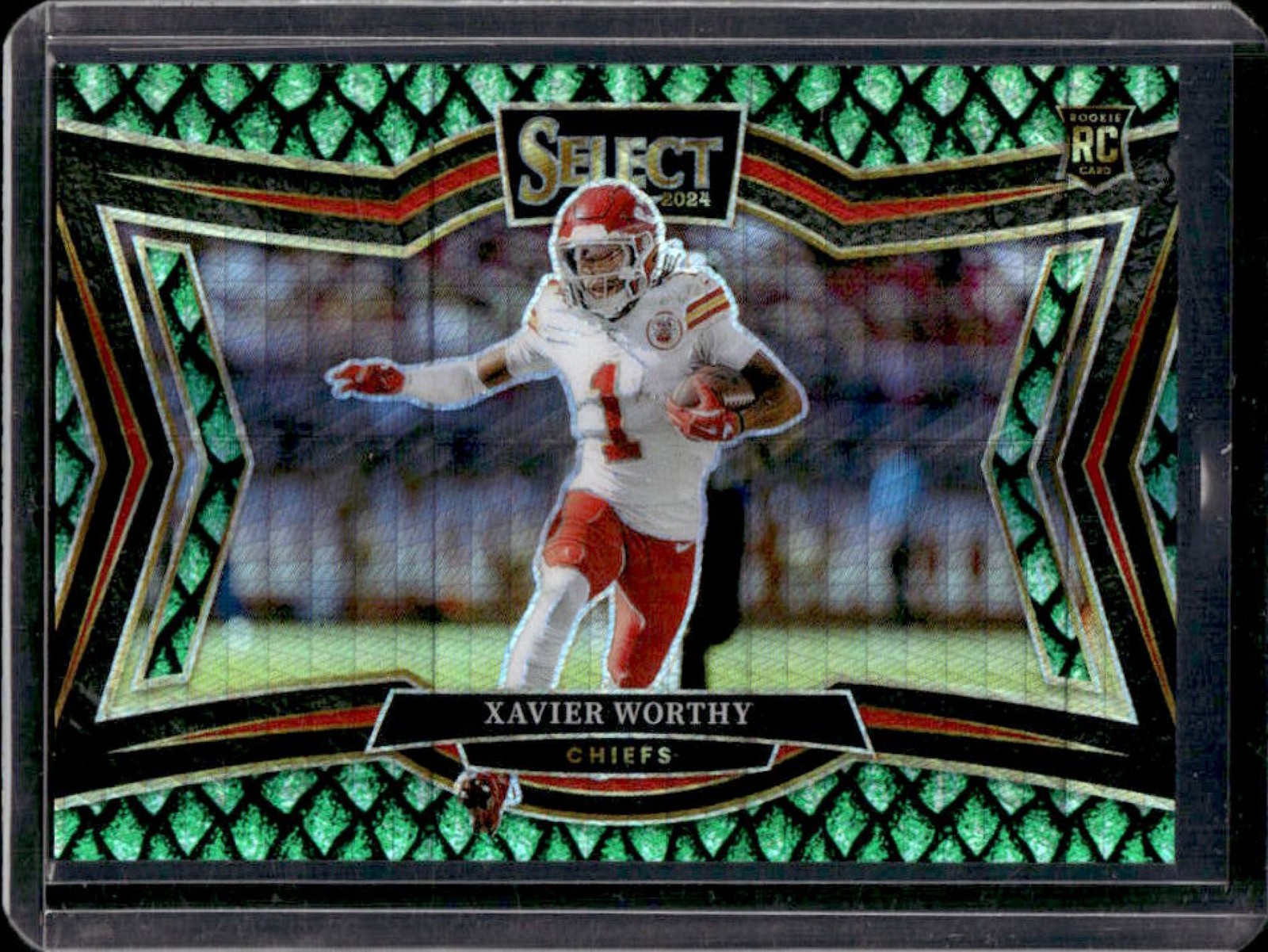 2024 Select Xavier Worthy Field RC Dragon Scale Prizm #44/70 Chiefs