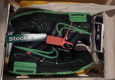 Nike Air Rubber Dunk Off-White Green Strike CU6015-001 Black Green Men's