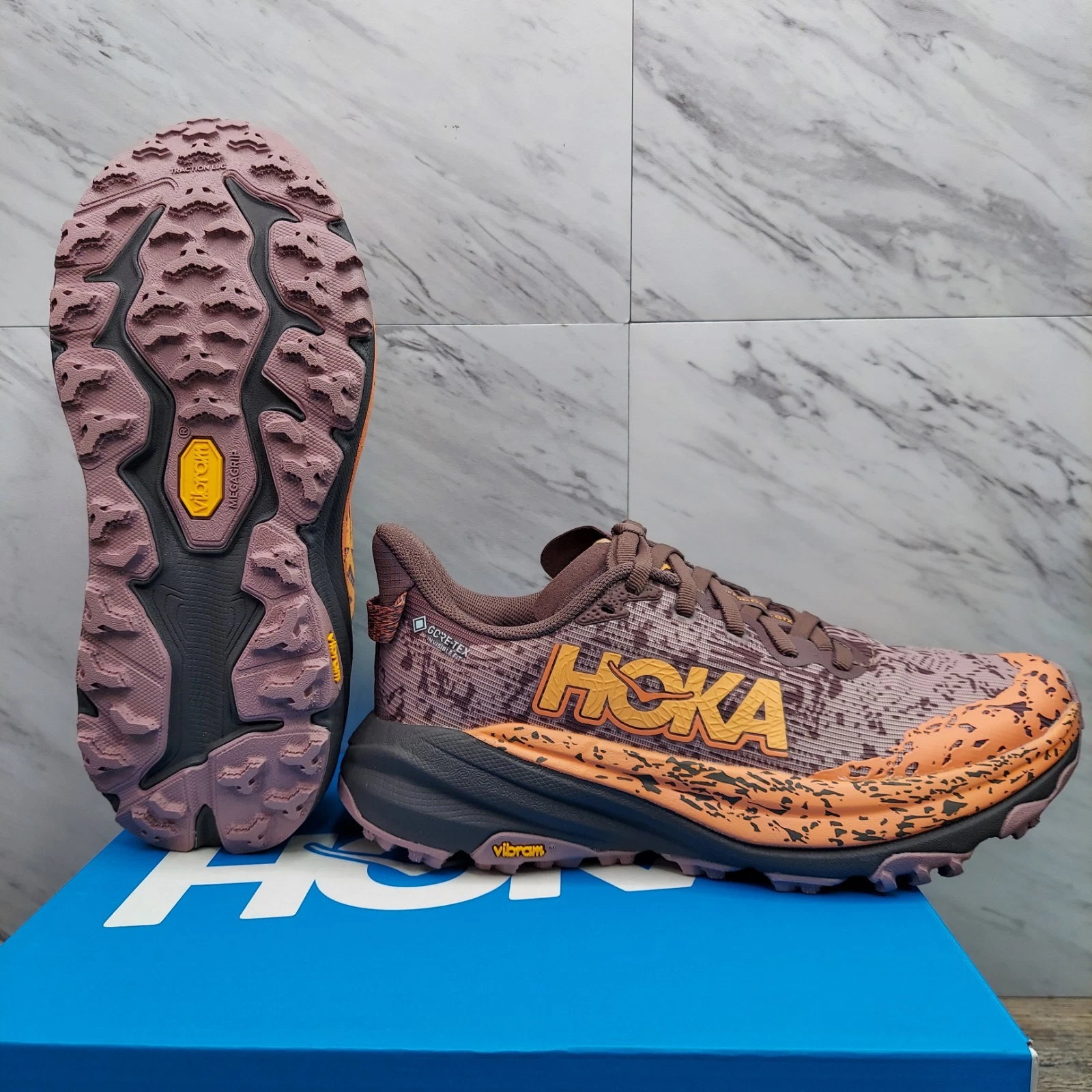 Hoka One Speedgoat 6 GTX Gore-Text Low Womens Size 8 Running Shoes Smokey Quartz