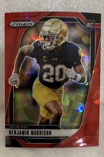 2025 Panini Prizm Draft Picks Benjamin Morrison #75 Red Ice Prizm RC Notre Dame