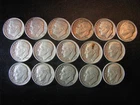 16  Roosevelt Dimes 90% Silver, mixed dates,  Insured,  Free Shipping, lot # 8