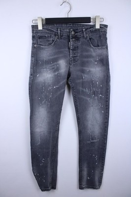 Dsquared2 Icon Ibrahimovic Gray Paint Splatter Cotton Distressed Jeans Size 31