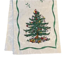 NEW! Spode Table Runner 90 Inch Length Christmas Tree DEC25