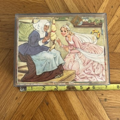 Vintage Hermann Eichhorn Fairy Tales Wooden 12 Block Puzzle Made in Germany 