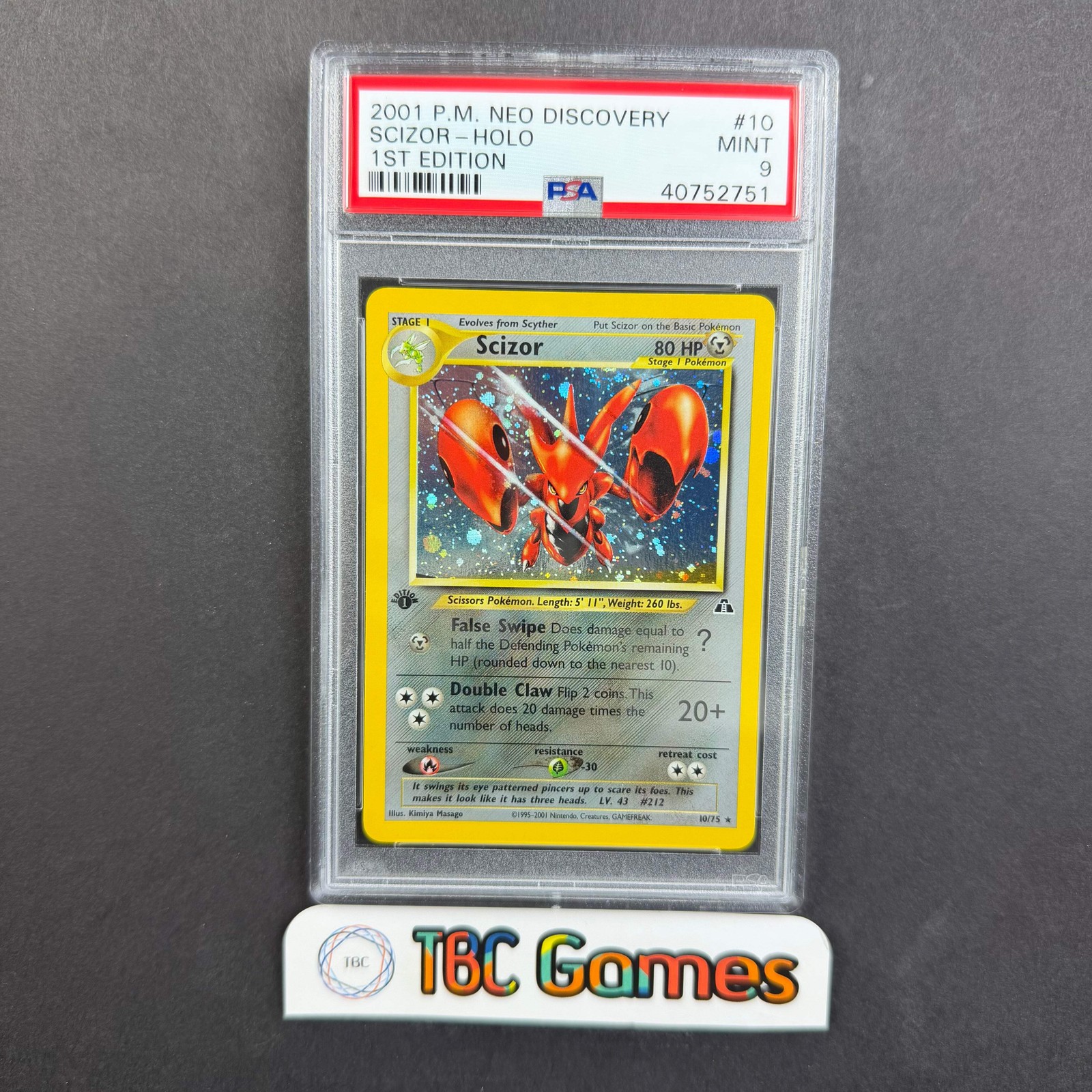 Scizor Neo Discovery 1st Edition Holo #10 PSA 9