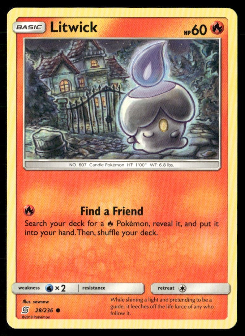 Litwick Unified Minds 28/236 Common Pokemon Near Mint