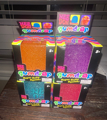 NeeDoh Gumdrop Super Solid Squish Squeeze Toy 4-Pack Multicolor Ages 3+