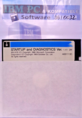 IBM PC -- STARTUP AND DIAGNOSTICS VER 1.41 (MICROSOFT/GOLDSTAR - DISK)