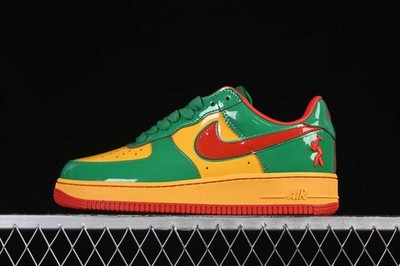 Nike Air Force 1 Low Red Yellow Green Men's Fashion Sneakers - Christmas Choice