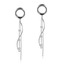COOEAR Fashion Gauges for Ears Double Flared Tunnels Dangle Chain Expander St...