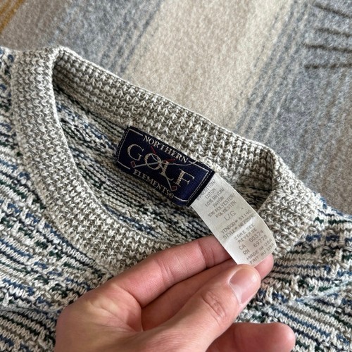 Vintage 90s Golf Golfing Embroidered Knit Sweater Size Large Made In USA - Picture 2 of 6