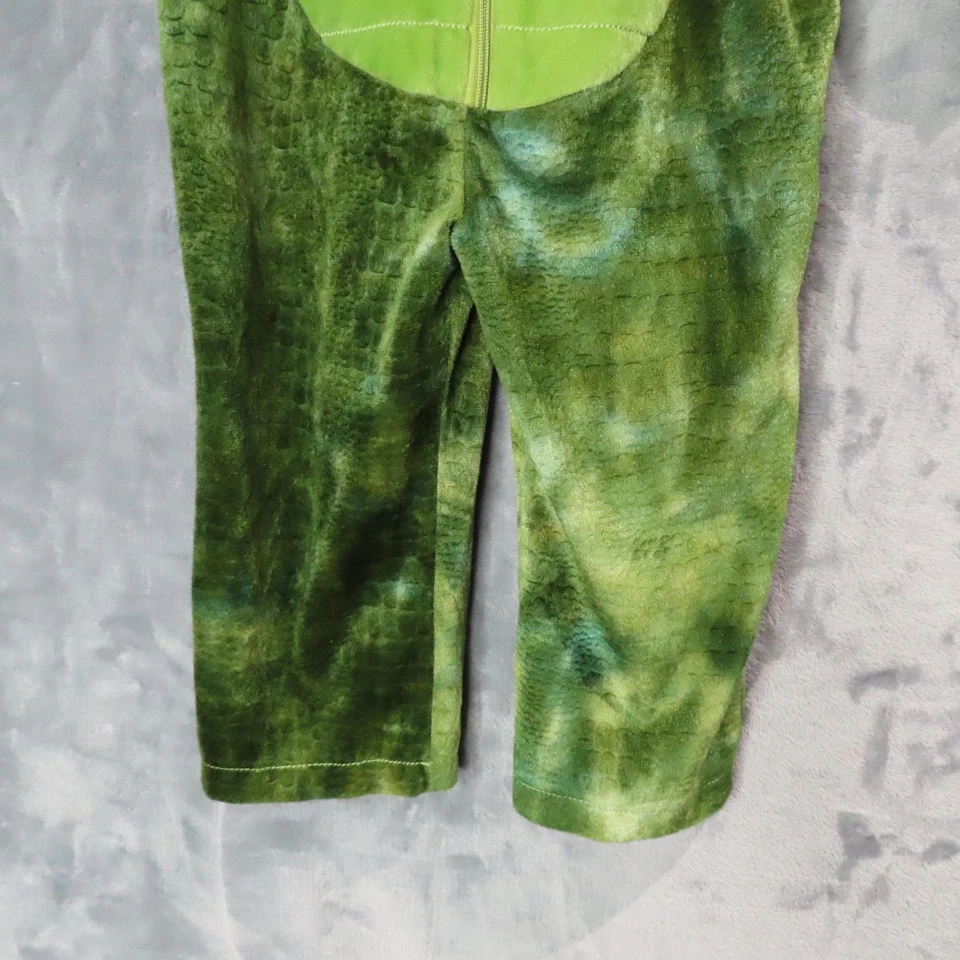 Disfraz de Dragón Niños Talla 4-6 Verde Felpa Una Pieza Mono con Capucha Halloween Foto 3 de 4