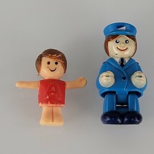 Vintage Arco Police Policeman Kid Figure Toy PVC Happy Valley School House Set