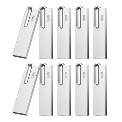 Wholesale 32GB 1/10/100PCS Waterproof Style USB Flash Drive Memory Storage Silve