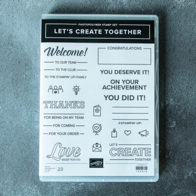 Stempelset Let's create together von Stampin' Up!: 23 Klarsichtstempel (Neu)