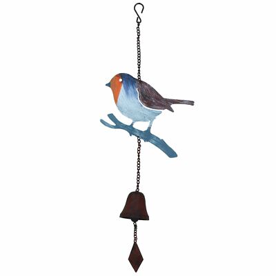 Carillon A Vento Metallico A Forma Di Pettirosso - Decorazione Rustica Per Giardino