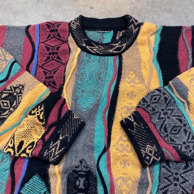 RARE VTG Coogi Clasic 100% Cashmere Cable Knit Sweater Cosby Style