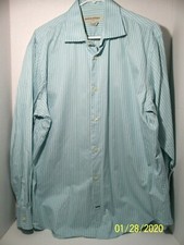 BANANA REPUBLIC STRIPED COTTON CLASSIC FIT DRESS SHIRT L 16 1/2 I17