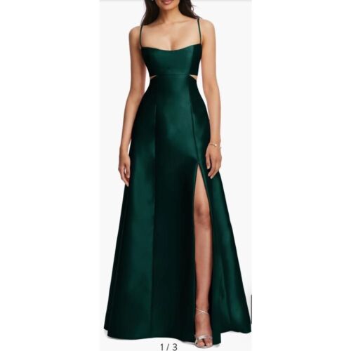 NWT Alfred Sung Cutout Satin Gown - size 12