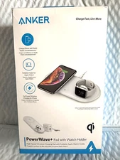 Anker PowerWave+ Qi Wireless Charging Pad for iPhone 15/14/13/12/11+Apple Watch