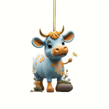 Acrylic Cow Car Ornament, Backpack Accessory - New