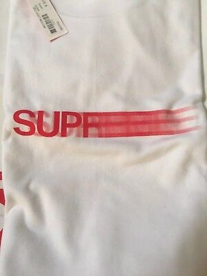 SUPREME MOTION LOGO TEE WHITE SIZE LARGE T-SHIRT IN HAND NOW 100%