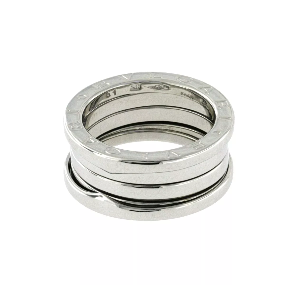 Authentic Bulgari Bvlgari B Zero1 18K Gold 3 Bands Ring Size 51