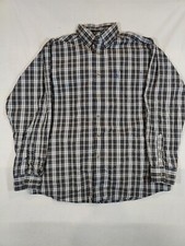 Ariat Pro Series Shirt Men's Large Button Down Gingham Plaid Black White