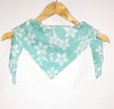 Floral Print Cotton Head Bandanna Neck Summer Scarf Man Women Light  Blue Scarf