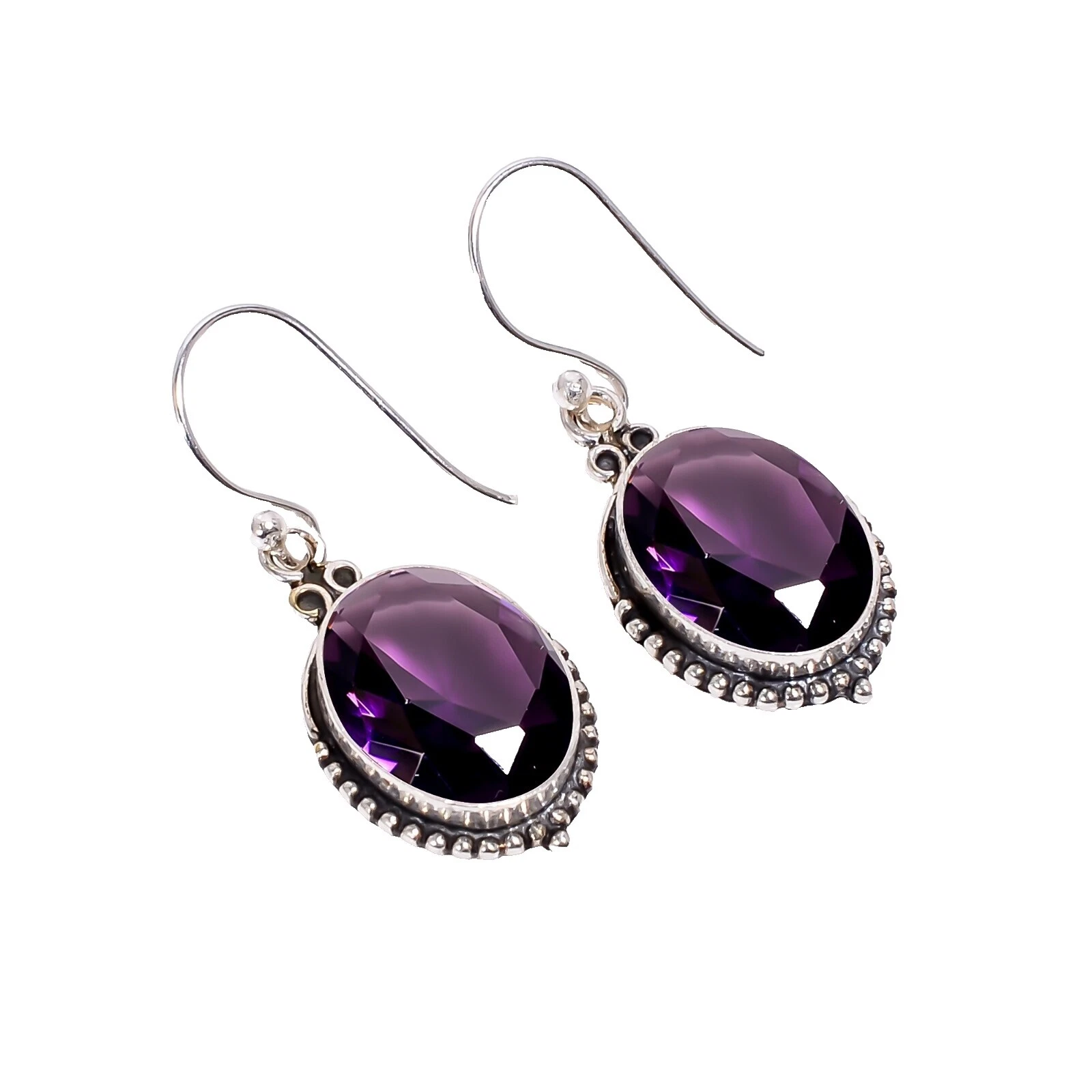 Stud Natural Amethyst Stone Fashion Earrings