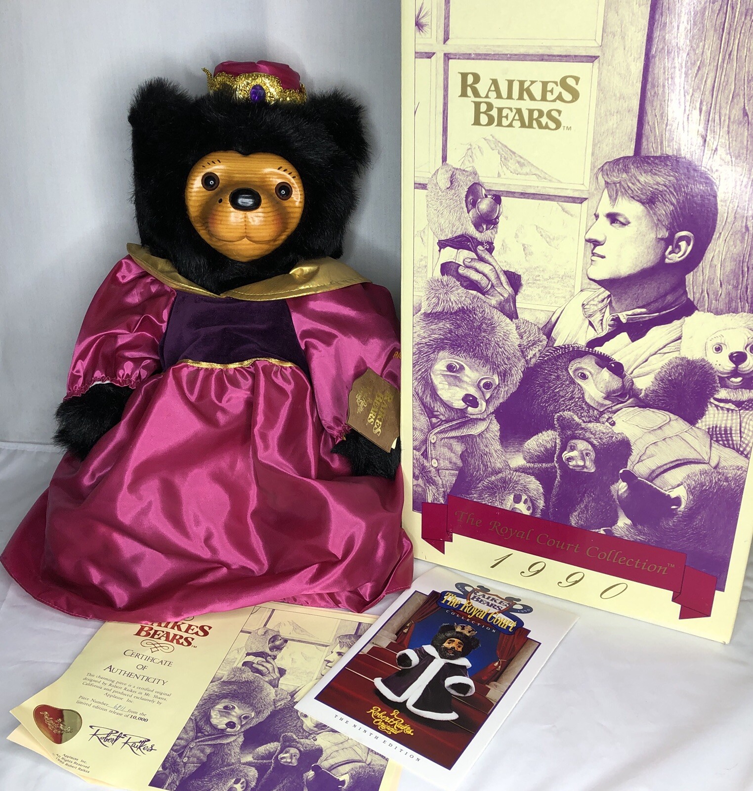Raikes Bear Queen Mary 1990 Original Box Tag COA 6911/10000 Vintage
