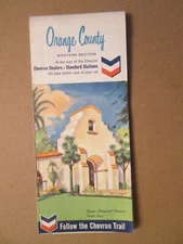 Chevron Standard Oil Map of Orange County California 1965