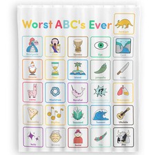 Eucatus 60" x 72" Funny, Bad ABC's Polyester Shower Curtain Set With Hardware