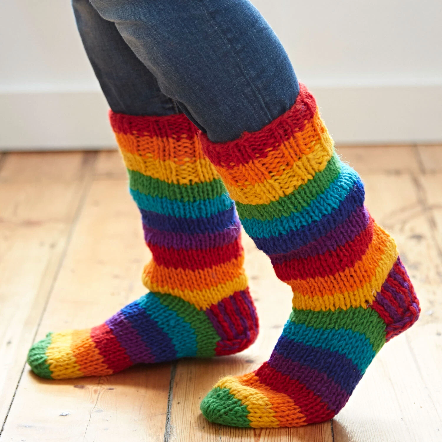 Hand Knitted Woollen Rainbow Lounge Bed Winter Socks - 100% Wool
Opens in a new window or tab
