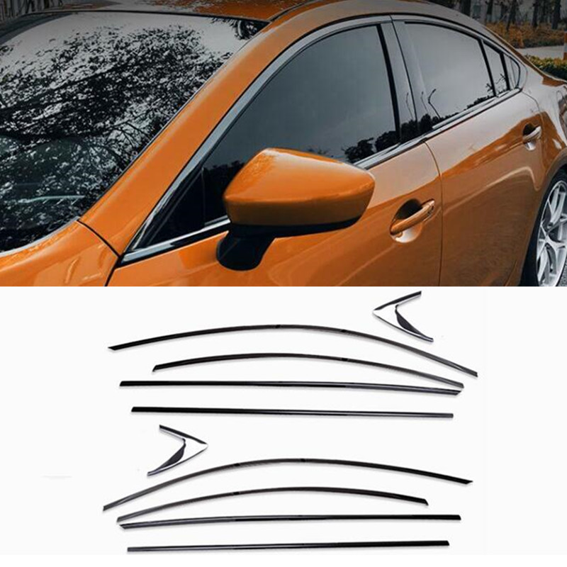 For Mazda 6 Black 18-2019 2020 Titanium Car Window Frame Cover Trim Strip A